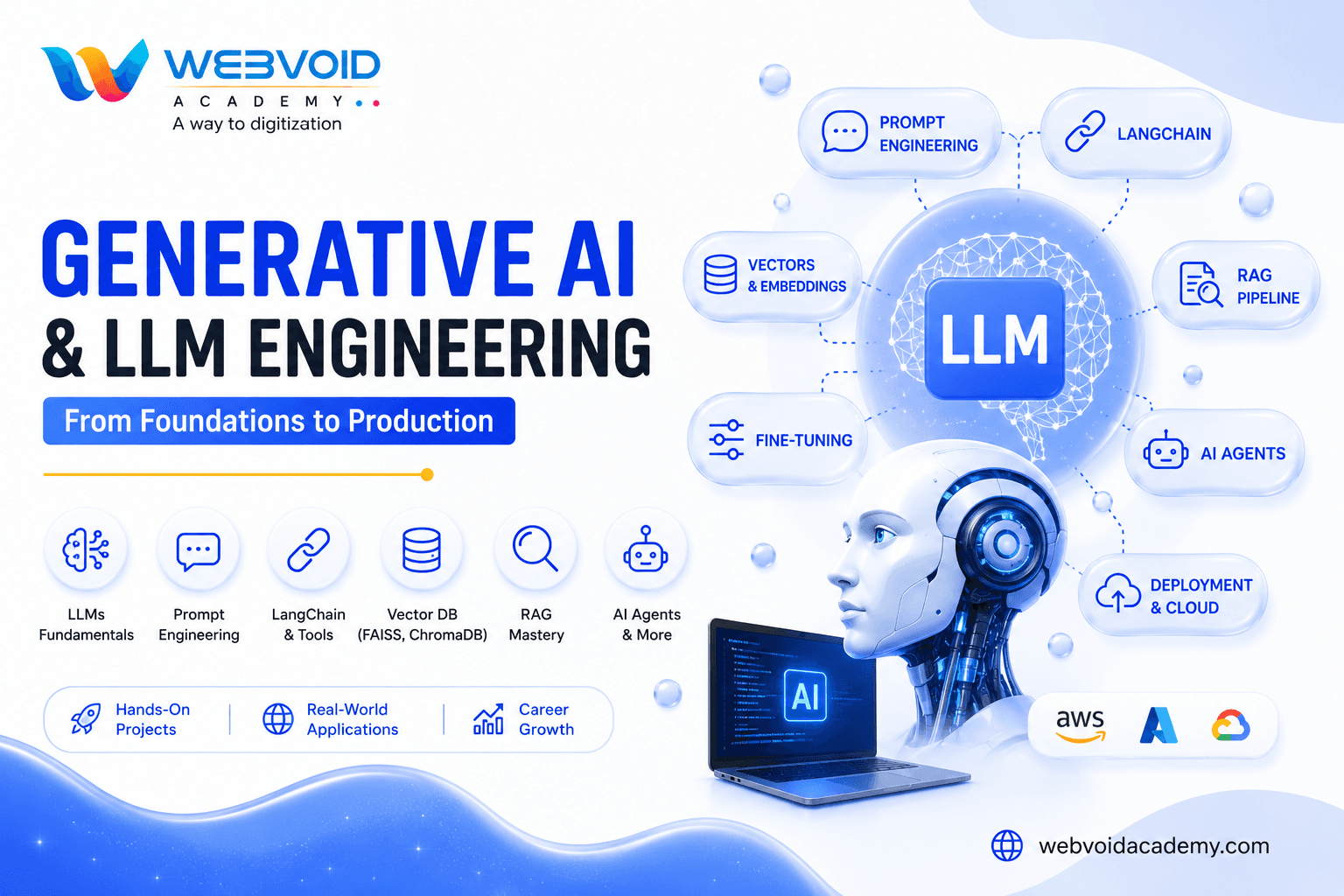 Generative AI & LLM Engineering Course Banner by Webvoid Academy